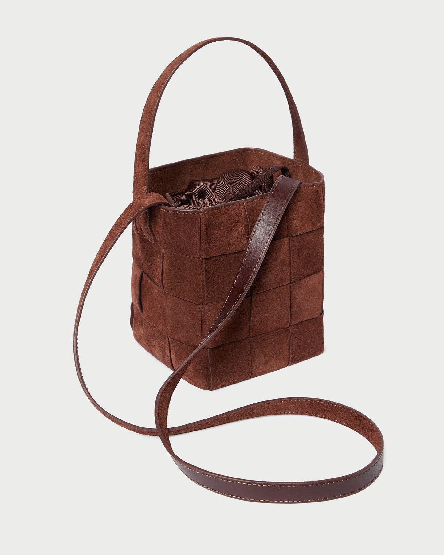 Laith Espresso Woven Bucket Bag