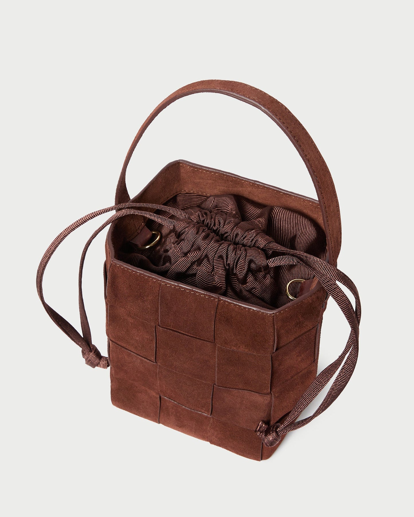 Laith Espresso Woven Bucket Bag