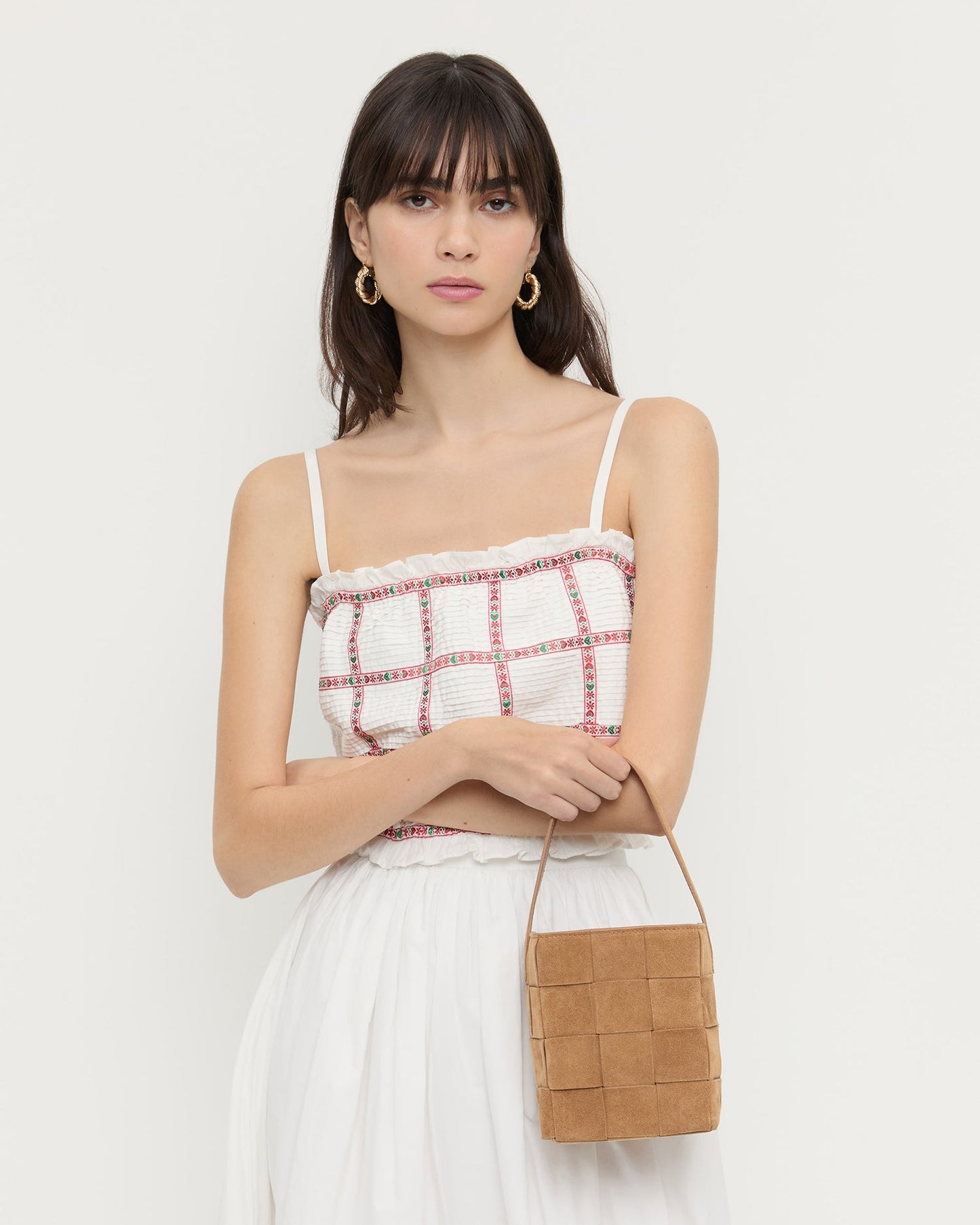 Laith Toffee Woven Bucket Bag