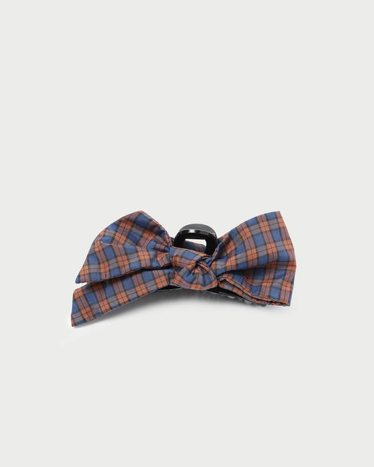Anika Navy/Rust Bow Claw Clip
