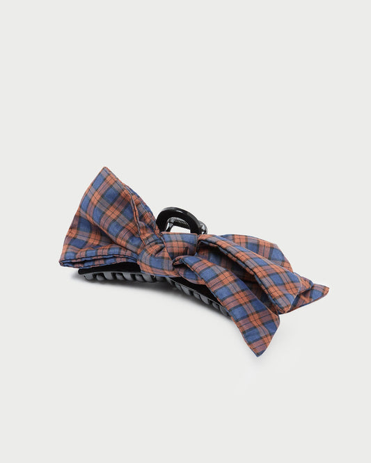 Anika Navy/Rust Bow Claw Clip