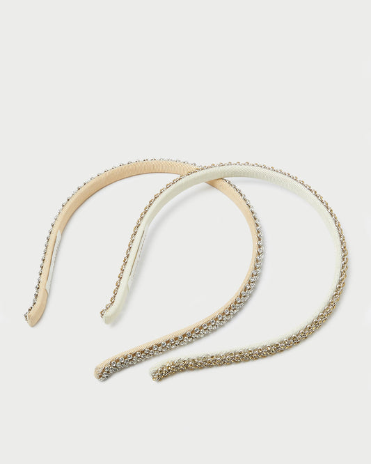 Anya Gold/Hay Skinny Headband Set