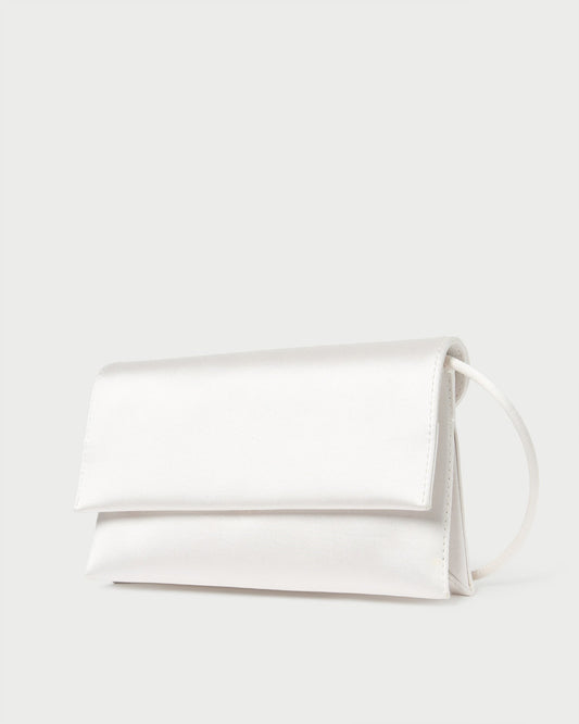 Charlee Cream Satin Shoulder Bag