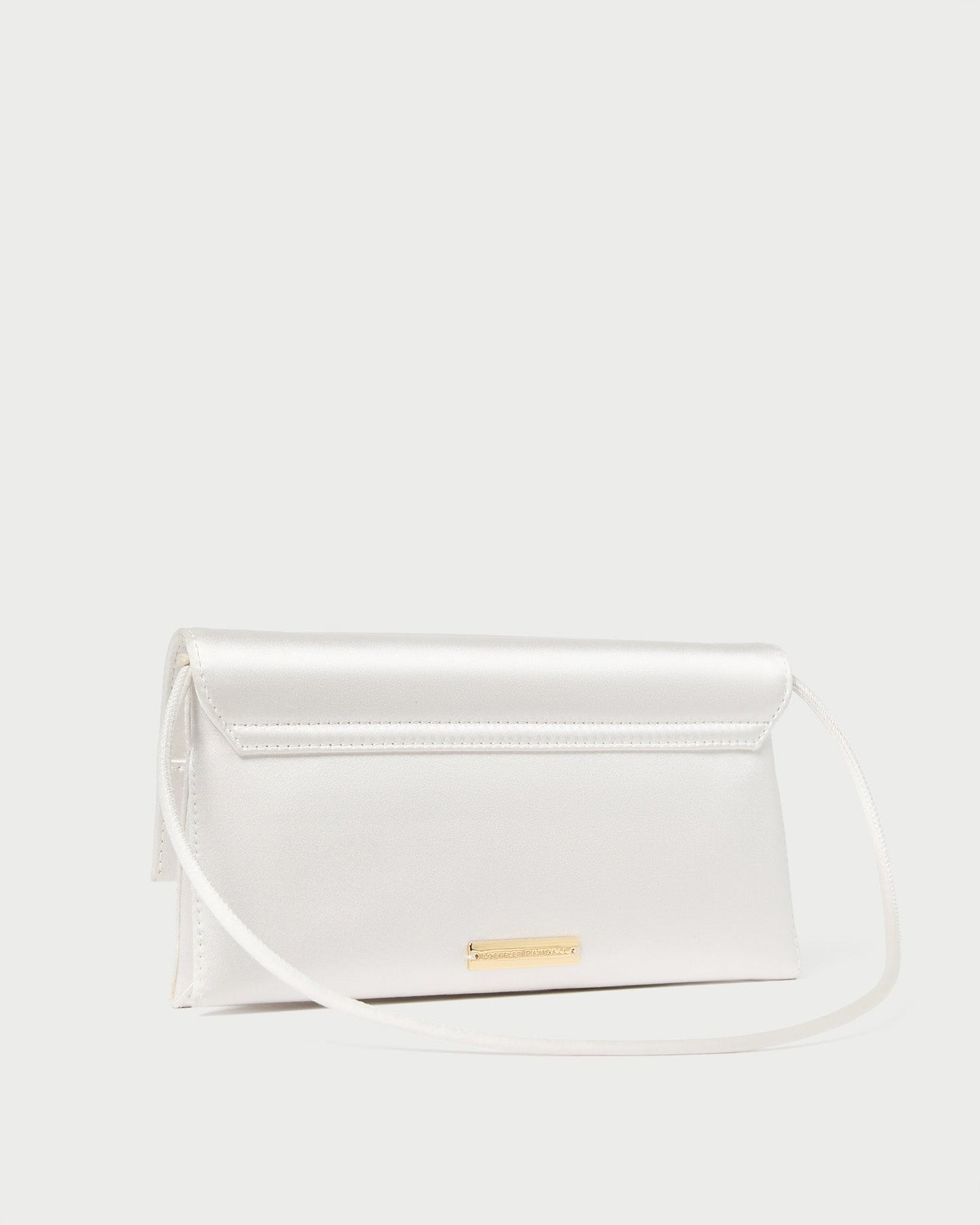 Charlee Cream Satin Shoulder Bag