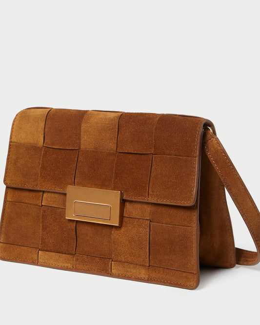 Delphine Cacao Suede Shoulder Bag