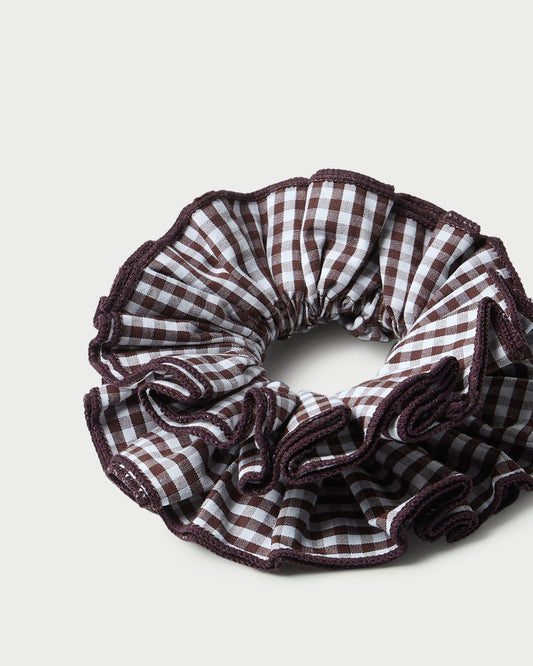 Felice Brown Gingham Layered Scrunchie