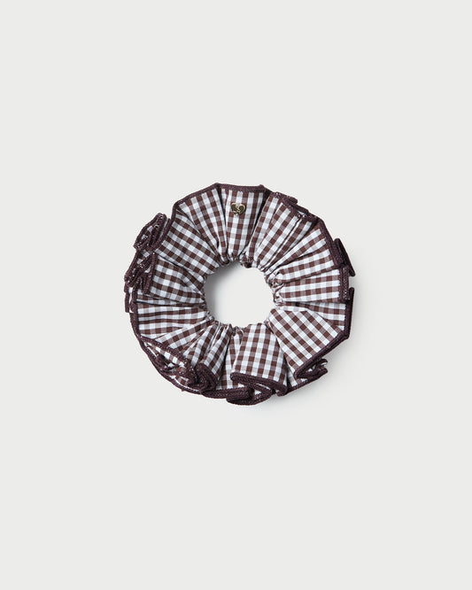 Felice Brown Gingham Layered Scrunchie