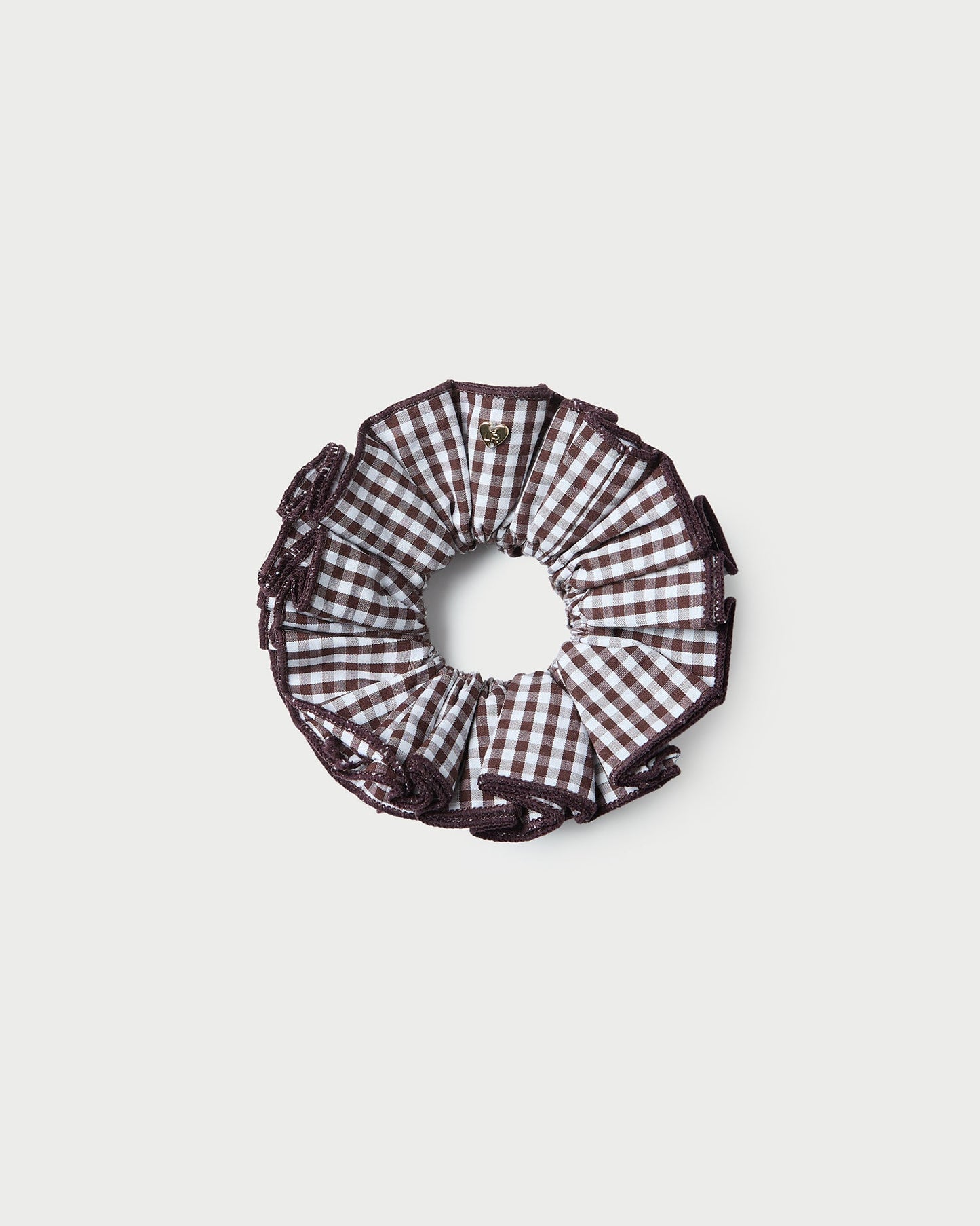 Felice Brown Gingham Layered Scrunchie
