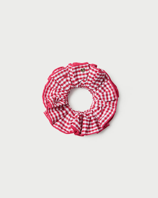 Felice Red Gingham Layered Scrunchie