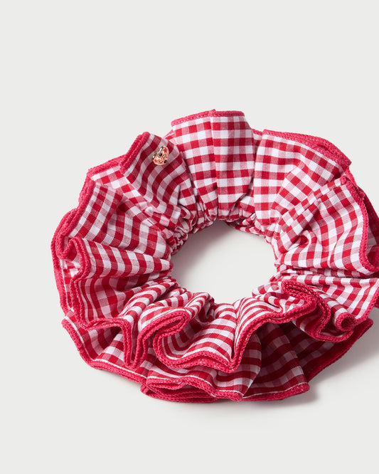Felice Red Gingham Layered Scrunchie