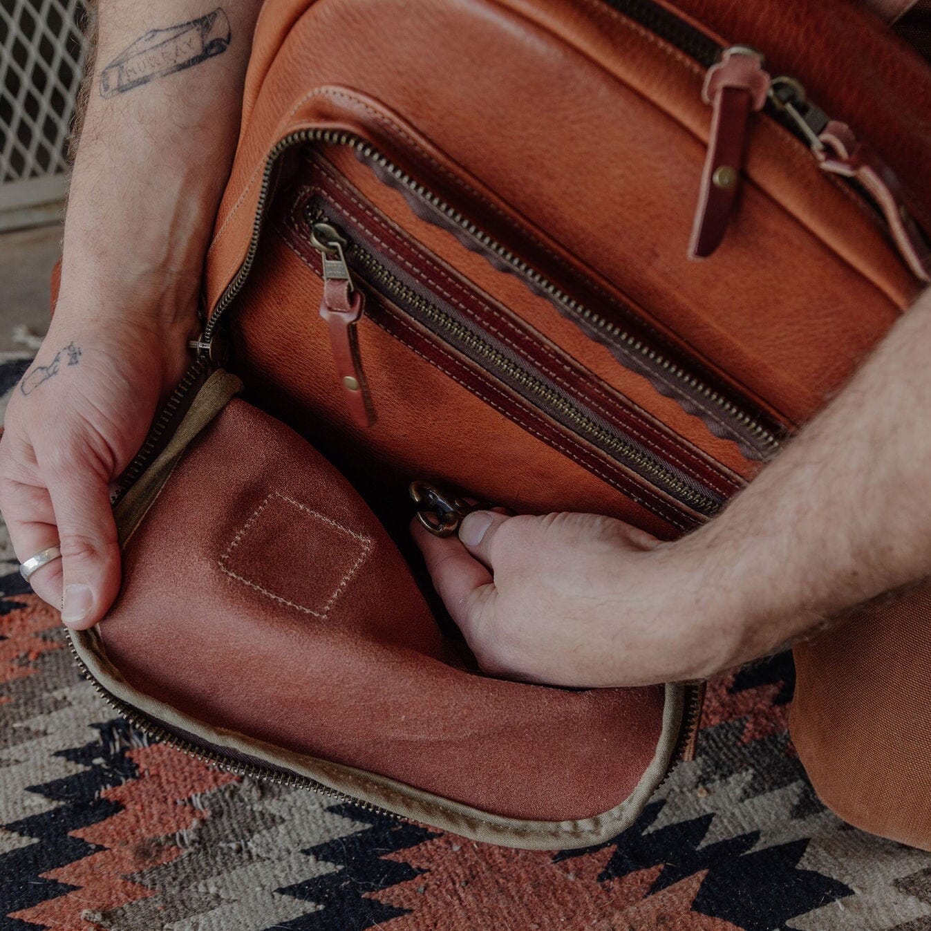 Leather Rover Backpack - Walnut