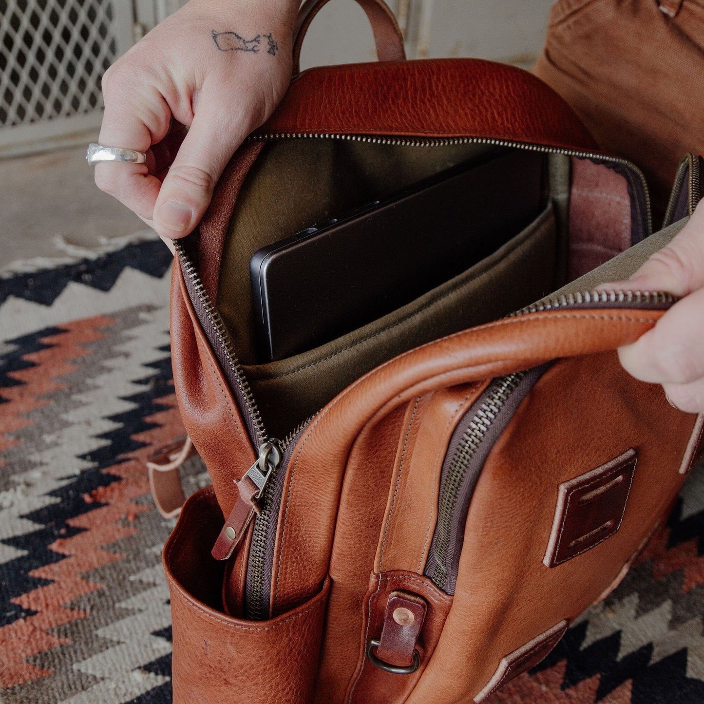 Leather Rover Backpack - Walnut