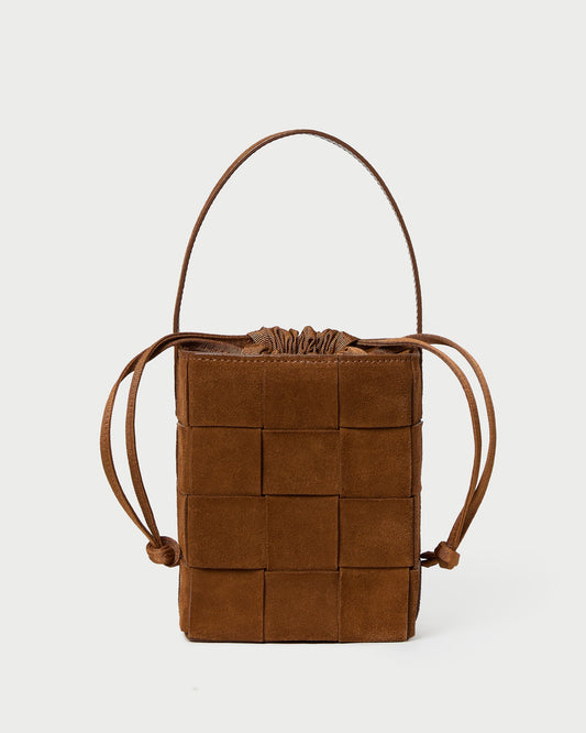 Laith Cacao Woven Bucket Bag