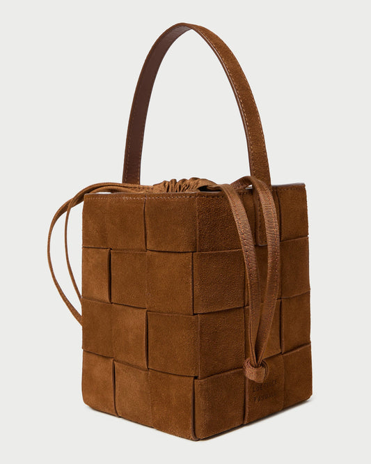 Laith Cacao Woven Bucket Bag