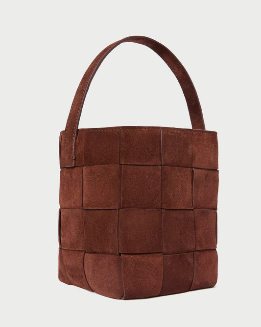 Laith Espresso Woven Bucket Bag