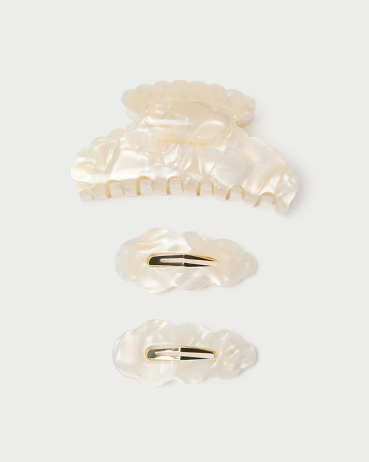 Lila Pearl Hair Clip Set