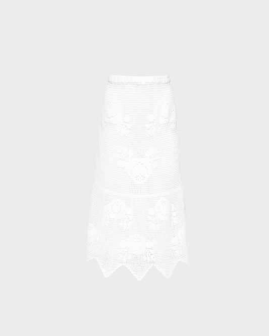 Sullivan Cream Crochet Skirt