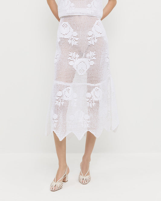 Sullivan Cream Crochet Skirt