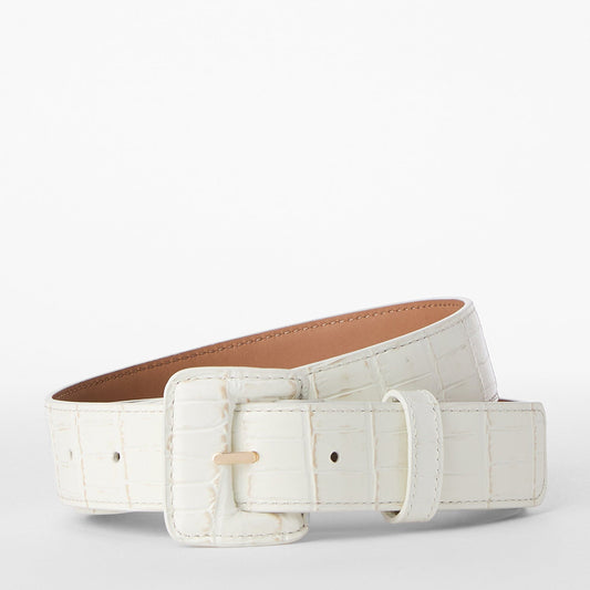 Wide Covered Leather Buckle Belt