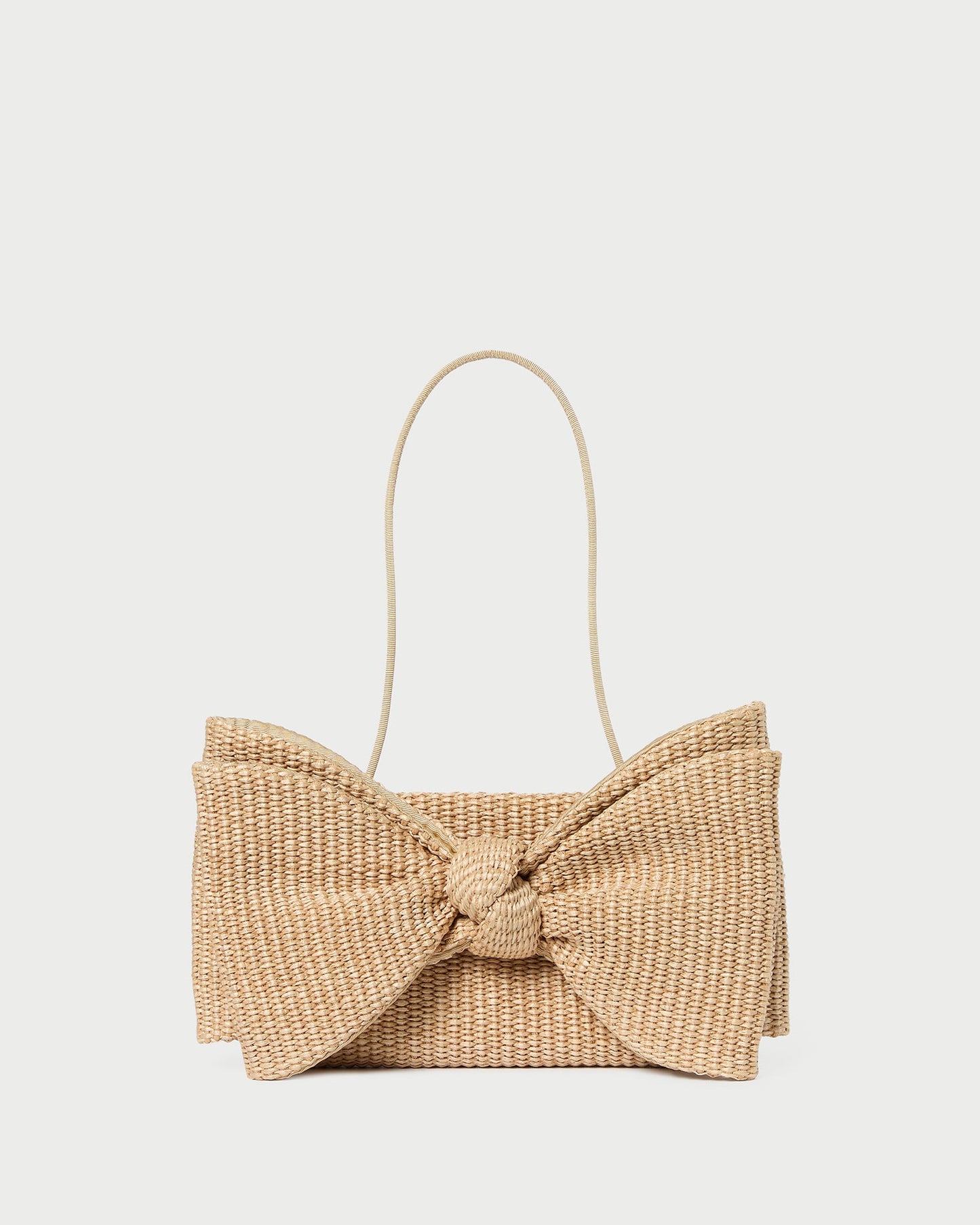 Valerie Natural Woven Bow Clutch