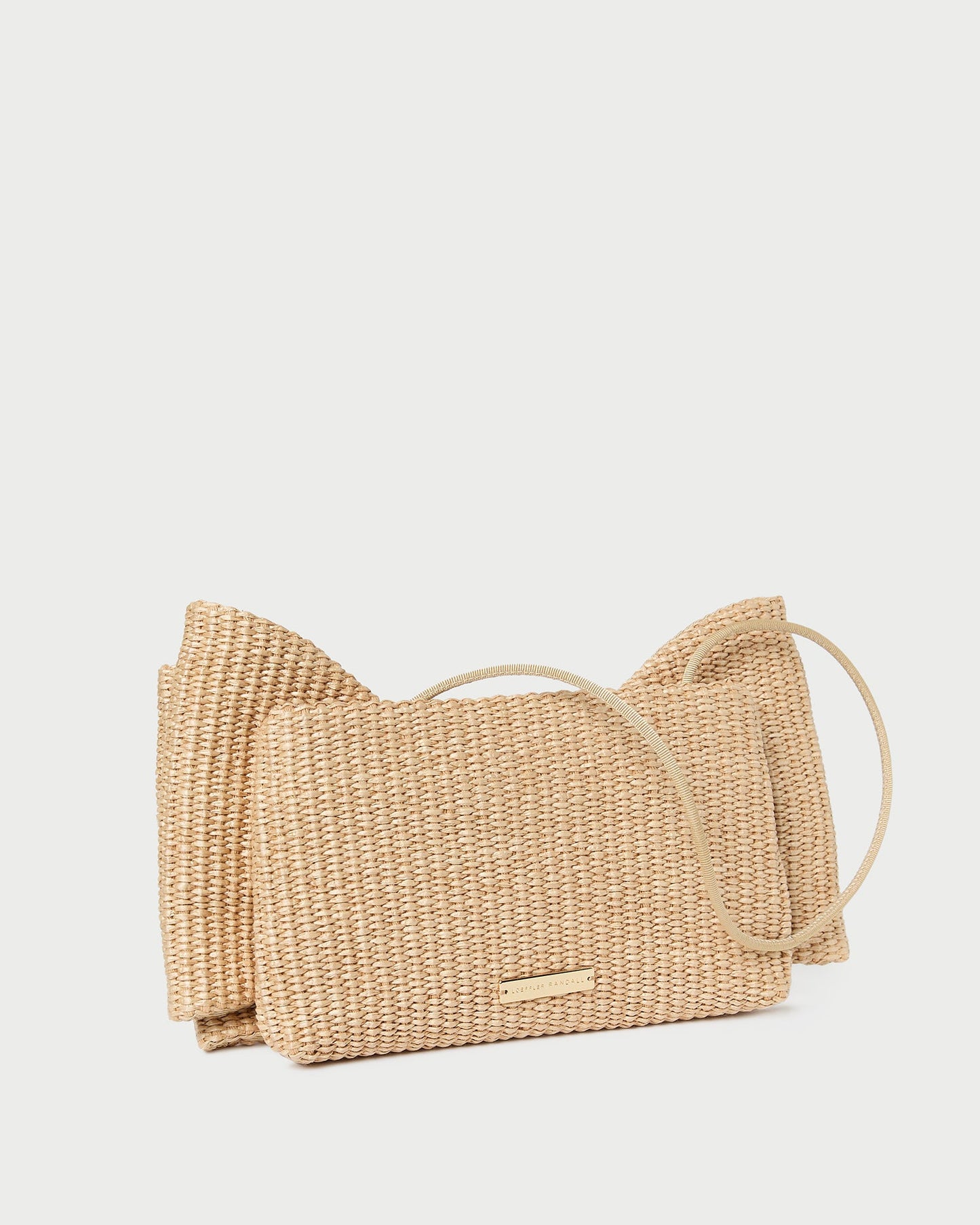 Valerie Natural Woven Bow Clutch
