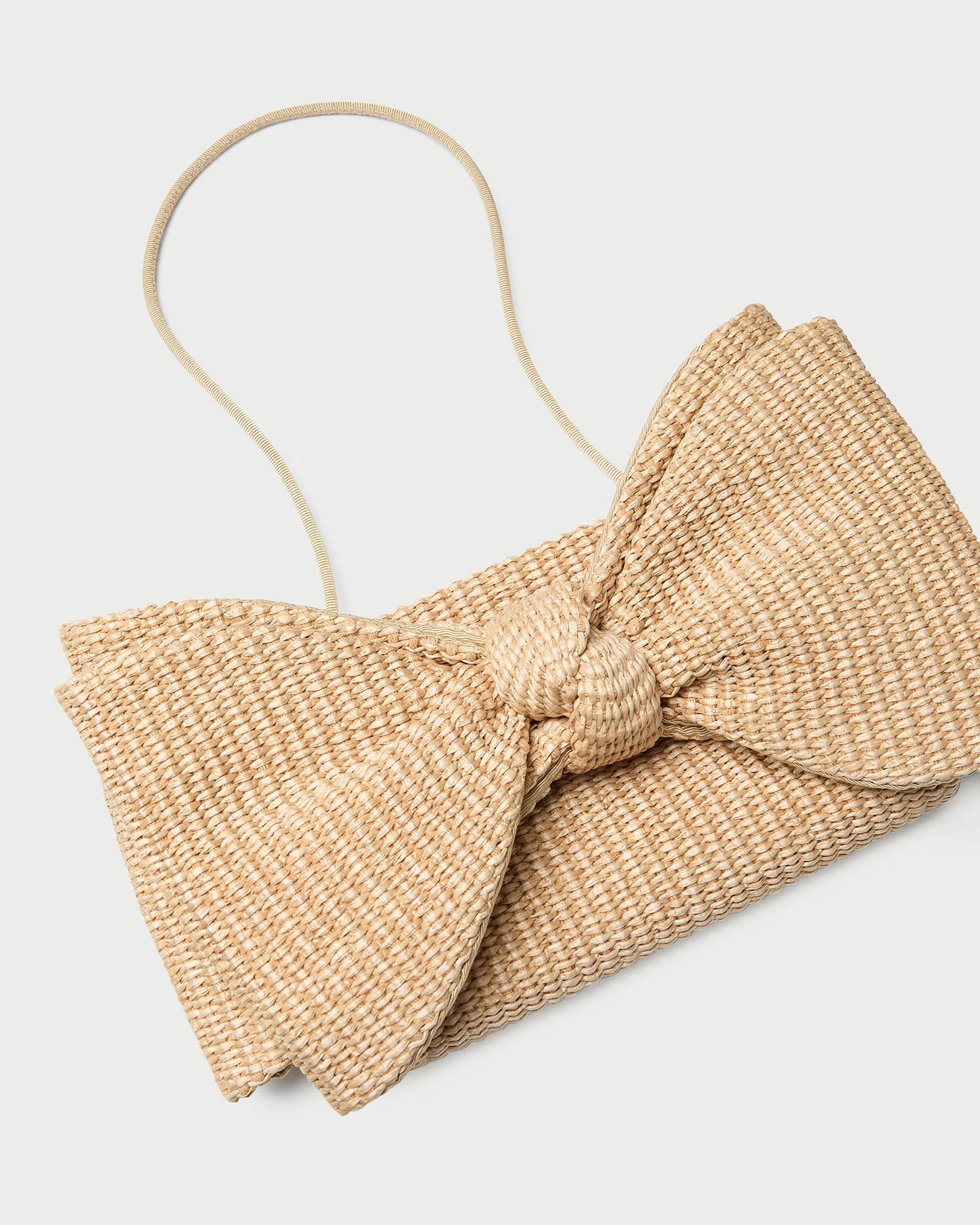 Valerie Natural Woven Bow Clutch