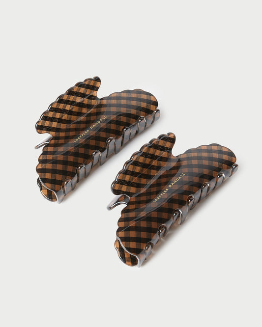 Yuri Brown/Black Hair Clip Set